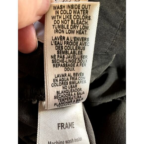 FRAME DENIM Women's Le High Skinny Frayed Hem Cropped Jeans Black Size 28 - Picture 11 of 12